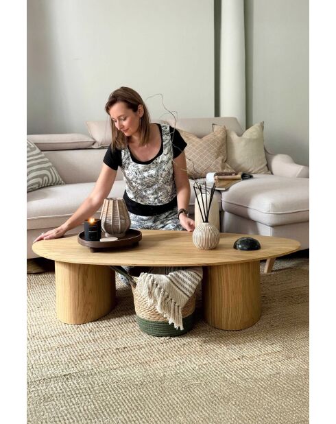 Mesita de roble Miuf - 128x67x32 cm