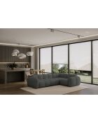 Fixiertes M-Ecksofa, rechts Cloud Gris- 260x197x76 cm