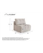 Lulu Grey Chauffeur mit 1 Sitzen - 96x96x94 cm