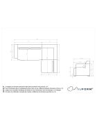 Festes L-Ecksofa, rechts Flex Felix Olive- 265x169x70 cm