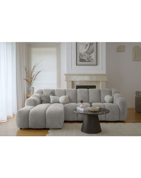 Festes Ecksofa S Left Shell Hellgrau - 255x165x75 cm