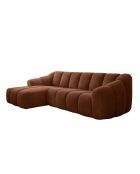 Festes Ecksofa S links Shell Terracotta- 255x165x75 cm