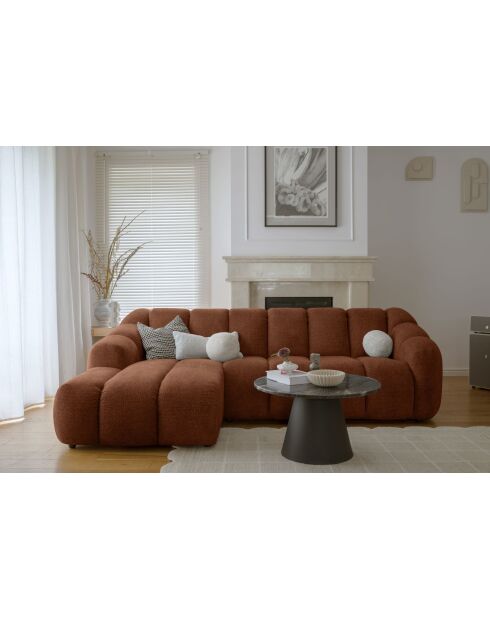 Festes Ecksofa S links Shell Terracotta- 255x165x75 cm