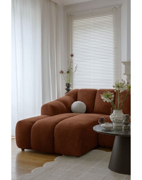 Festes Ecksofa S links Shell Terracotta- 255x165x75 cm