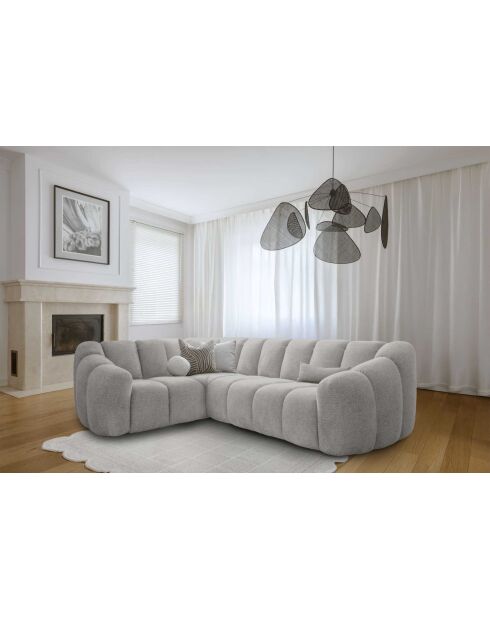 Feste L-Ecksofaschale für die linke Ecke, hellgrau — 265 x 205 x 75 cm