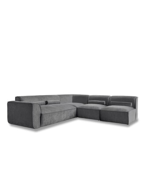 L-MAX Festes Ecksofa, Right Flex Felix Dunkelgrau - 265x248x70 cm