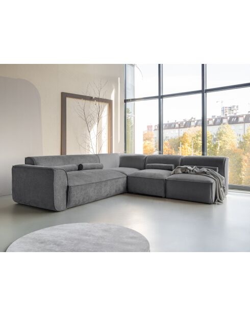 L-MAX Festes Ecksofa, Right Flex Felix Dunkelgrau - 265x248x70 cm