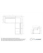 L-MAX Festes Ecksofa, Right Flex Felix Dunkelgrau - 265x248x70 cm