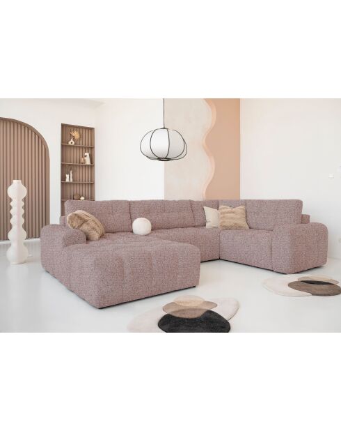 Divano angolare sinistro convertibile a U Lulu Red - 333x213x94 cm