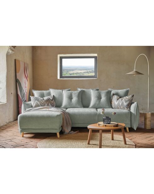 Omkeerbare hoekbank Lazy Lukka, omkeerbaar, lichtgrijs, 253x155x85 cm