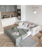 Sofá convertible Lucky Lucy de 2 plazas beige- 168x88x90 cm