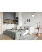 Sofá convertible Lucky Lucy de 2 plazas beige- 168x88x90 cm