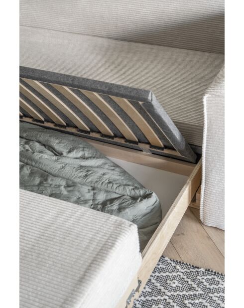 Sofá convertible Lucky Lucy de 2 plazas beige- 168x88x90 cm