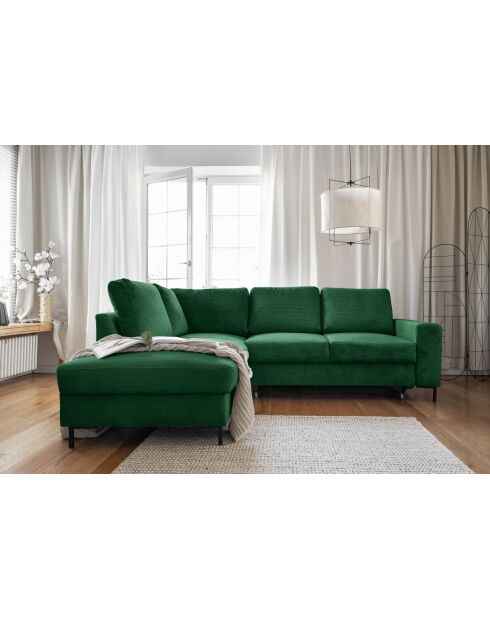 L Ecksofa, umwandelbar, linke Ecke, Lofty Lilly, Smaragdgrün, 237 x 197 x 84 cm