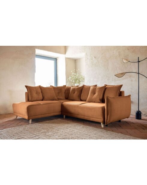 Ecksofa L, umwandelbar, linke Ecke, Lazy Lukka Brick — 247 x 191 x 85 cm