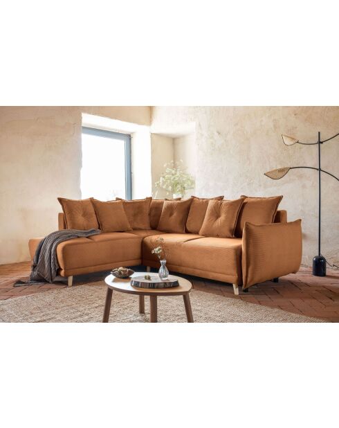 Ecksofa L, umwandelbar, linke Ecke, Lazy Lukka Brick — 247 x 191 x 85 cm