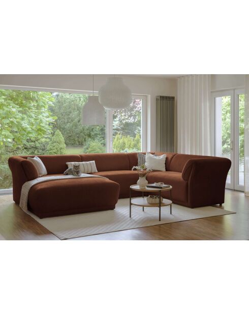 Gatsby Terracotta vaste U-hoekbank rechts - 341x233x87 cm