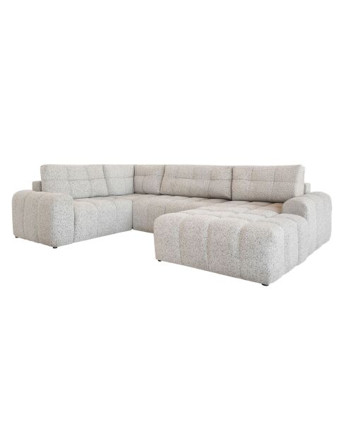 Lulu Right U Ecksofa, ausziehbar, Salt and Pepper, 333 x 213 x 94 cm