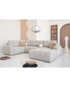 Lulu Right U Ecksofa, ausziehbar, Salt and Pepper, 333 x 213 x 94 cm