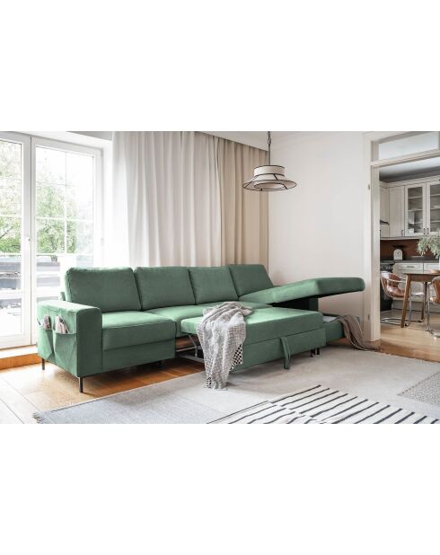 S-MAX Lofty Lilly Ecksofa, umwandelbar, rechtwinklig, Smaragdgrün, 306 x 150 x 84 cm