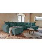 Lazy Lukka Turquoise Lazy Lukka Türkis U-Ecksofa, umwandelbar, rechtwinklig, 320 x 191 x 85 cm