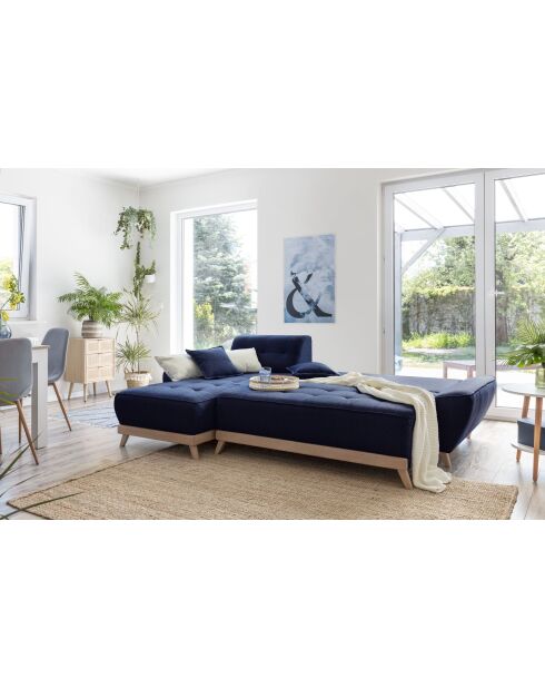 Dazzling Daisy Navyblaues umwandelbares Ecksofa links, 4 Stück — 260 x 166 x 77 cm