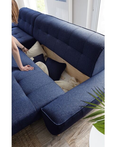 Dazzling Daisy Navyblaues umwandelbares Ecksofa links, 4 Stück — 260 x 166 x 77 cm