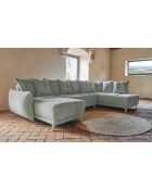 U hoekbank omvormbaar haaks Lazy Lukka lichtgrijs- 320x191x85 cm