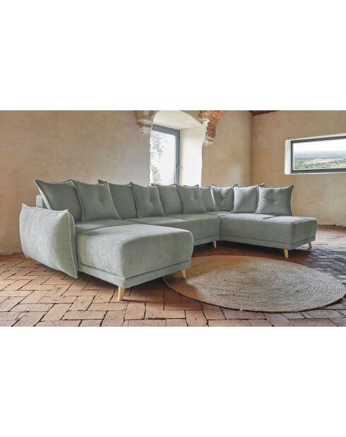 U hoekbank omvormbaar haaks Lazy Lukka lichtgrijs- 320x191x85 cm