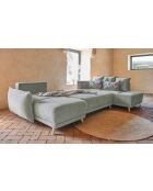 U hoekbank omvormbaar haaks Lazy Lukka lichtgrijs- 320x191x85 cm
