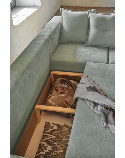 U hoekbank omvormbaar haaks Lazy Lukka lichtgrijs- 320x191x85 cm