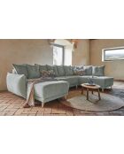 U hoekbank omvormbaar haaks Lazy Lukka lichtgrijs- 320x191x85 cm