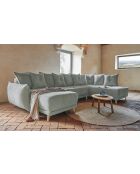 U hoekbank omvormbaar haaks Lazy Lukka lichtgrijs- 320x191x85 cm