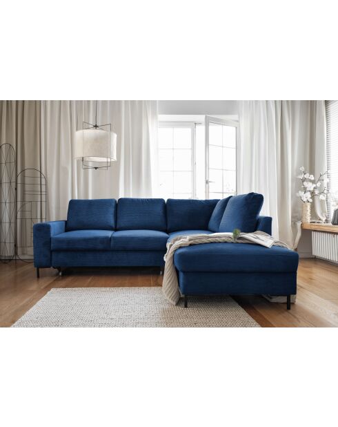 L Wandelbares rechtwinkliges Ecksofa Lofty Lilly Marineblau- 237 x 197 x 84 cm