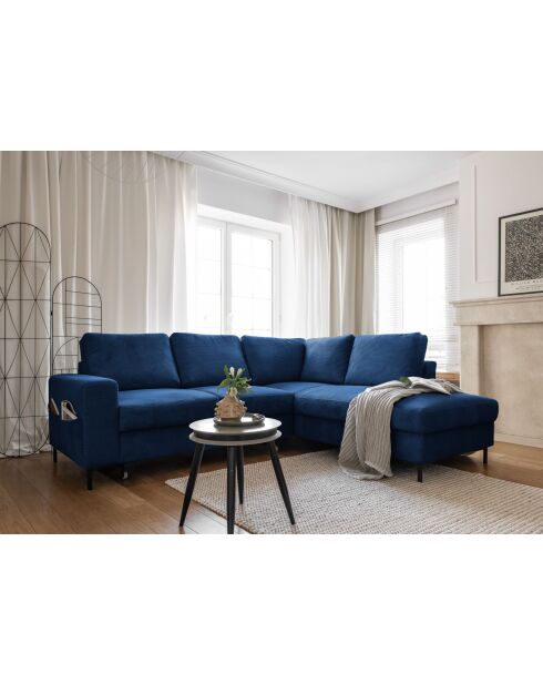 L Wandelbares rechtwinkliges Ecksofa Lofty Lilly Marineblau- 237 x 197 x 84 cm