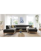 Rechts omvormbare hoekbank Dazzling Daisy Anthracite - 330x190x77 cm