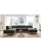 Rechts omvormbare hoekbank Dazzling Daisy Anthracite - 330x190x77 cm