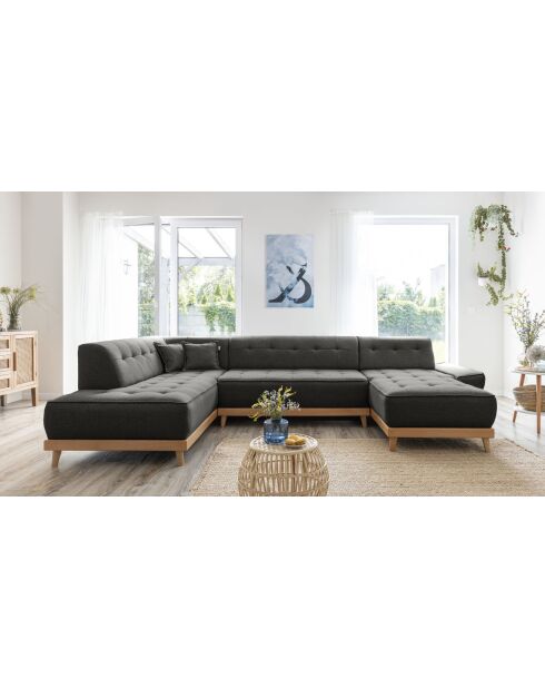 Rechts omvormbare hoekbank Dazzling Daisy Anthracite - 330x190x77 cm