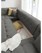 Rechts omvormbare hoekbank Dazzling Daisy Anthracite - 330x190x77 cm