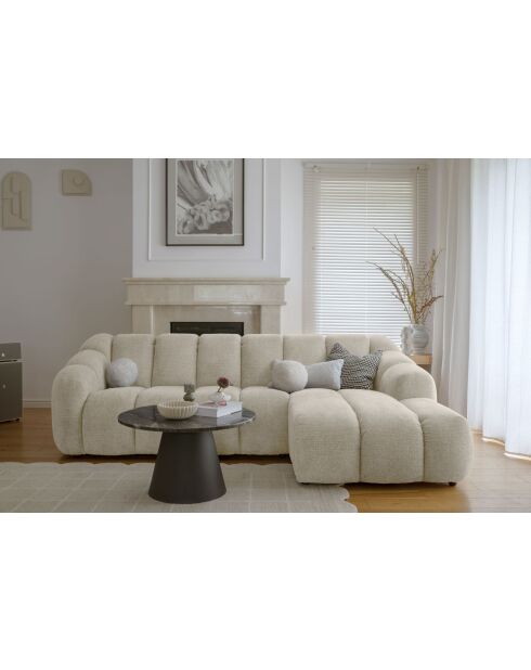 Festes Ecksofa S rechts Shell Beige- 255x165x75 cm