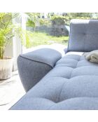 divano angolare 4pl sinistro convertibile Dazzling Daisy Light Blue- 260x166x77 cm