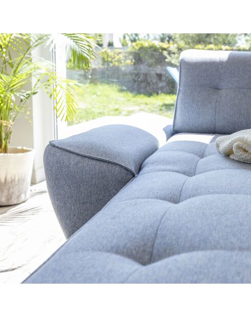 divano angolare 4pl sinistro convertibile Dazzling Daisy Light Blue- 260x166x77 cm