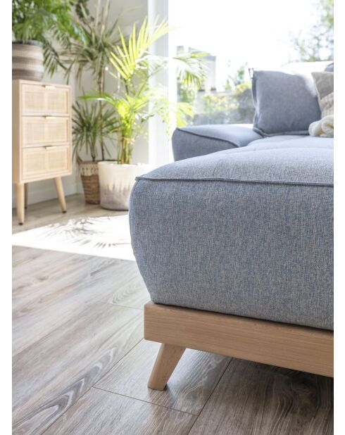 divano angolare 4pl sinistro convertibile Dazzling Daisy Light Blue- 260x166x77 cm