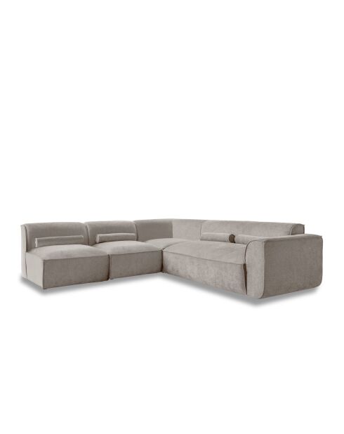 L-MAX Festes Ecksofa, Left Flex Felix, dunkelbeige, 265 x 248 x 70 cm
