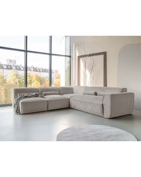 L-MAX Festes Ecksofa, Left Flex Felix, dunkelbeige, 265 x 248 x 70 cm