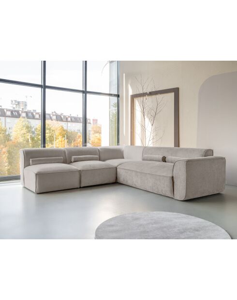 L-MAX Festes Ecksofa, Left Flex Felix, dunkelbeige, 265 x 248 x 70 cm