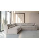 L-MAX Festes Ecksofa, Left Flex Felix, dunkelbeige, 265 x 248 x 70 cm