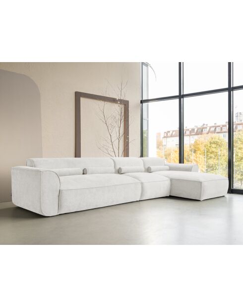 Fixiertes M-Ecksofa, rechts Flex Felix Beige- 340x154x70 cm