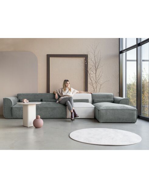Fixiertes M-Ecksofa, rechts Flex Felix Beige- 340x154x70 cm