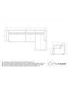 Fixiertes M-Ecksofa, rechts Flex Felix Beige- 340x154x70 cm